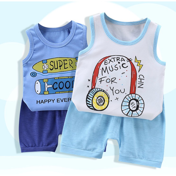 babyfit XHM-4 setelan oblong kutang celana pendek baju anak import xhm-1027r