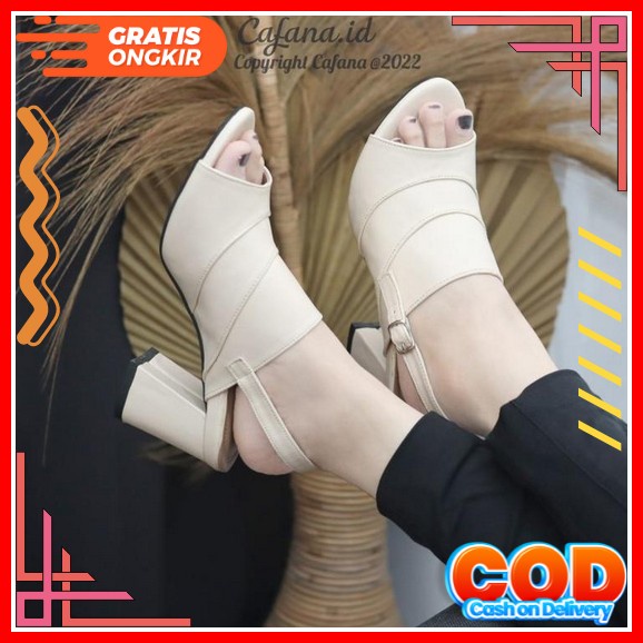 Heels Wanita Kondangan Kekinian Putih Hak 5 Cm - Dela Heels Wanita Hels Hak Tahu Terbaru Hils Kondan