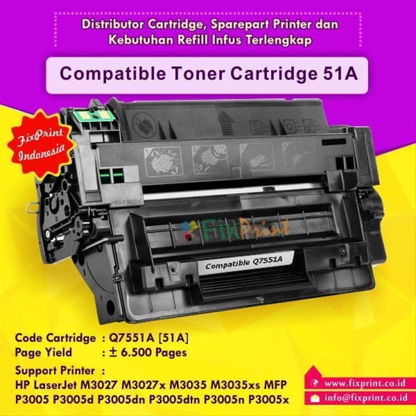 Cartridge Toner Compatible HP 51A Q7551A Printer HP Laserjet M3035 M3