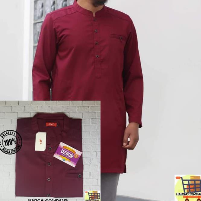 Kurta Koko Saviq - Toyobo Lengan Panjang Exclusive - Merah Maroon