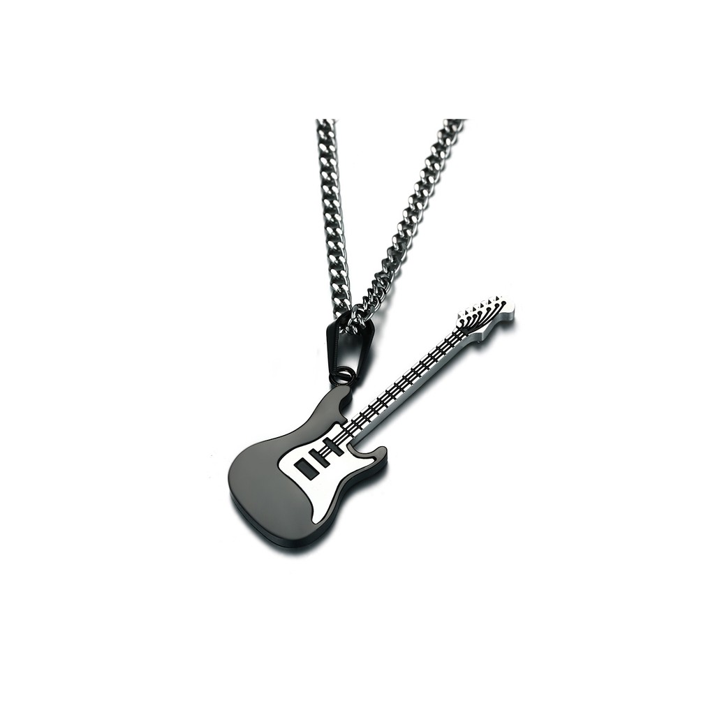 Kalung Cowok Pria bahan titanium cocok hadiah trend masa kini KC001 motif gitar