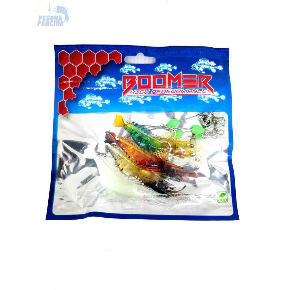 Umpan Pancing UDANG KARET BOOMER HARGA Bijian Sangat Tajam dan Kuat ELastis