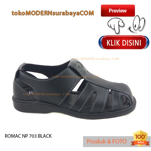 ROMAC NP 703 BLACK Sepatu Kasual Sopan Pria Slip On