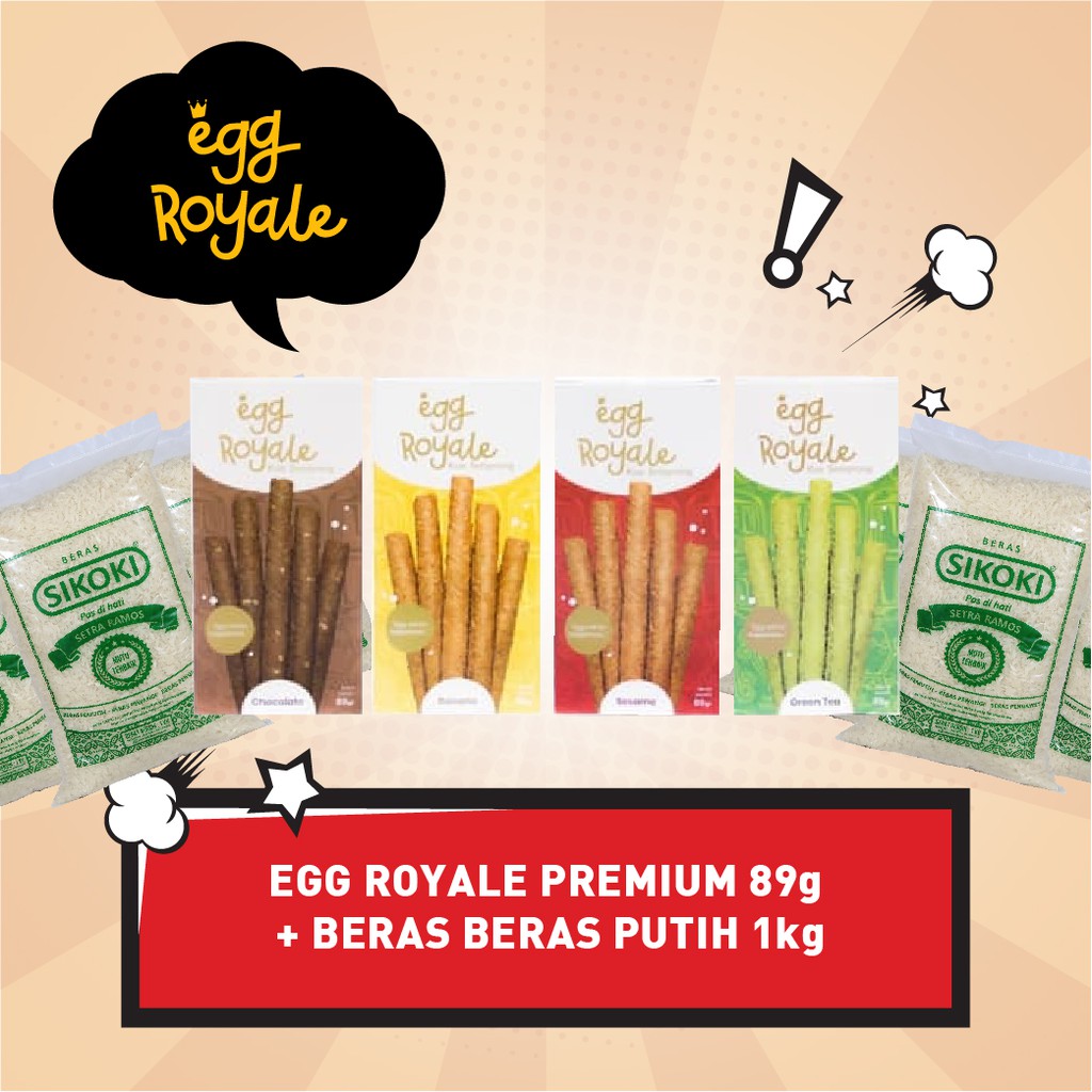 Egg Royale 89gr Bonus Beras Putih Setra Ramos 1kg (kepala, slyp, setra, pulen) Original