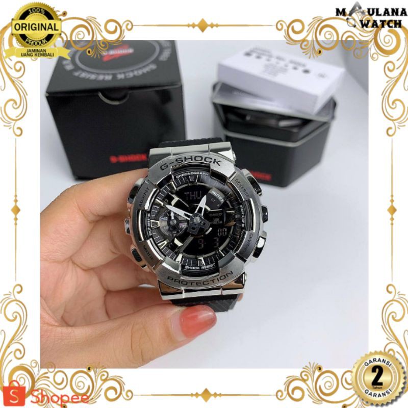 JAM TANGAN PRIA WANITA | RANTAI | KULIT | KARET | MURAH | PRIA ORIGINAL [CASIO G SHOCK GM 110 B] MIN