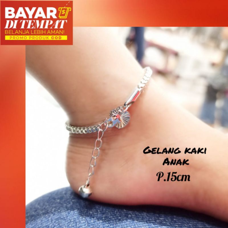 Gelang TITANIUM Tangan Milano kaca &amp; Gelang kaki Perhiasan *Anak* Gold&amp;Silver *Anti karat*