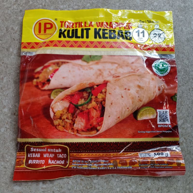 

Tortila Wrapper Kulit Kebab 22 cm (11 lmbr)500 gram