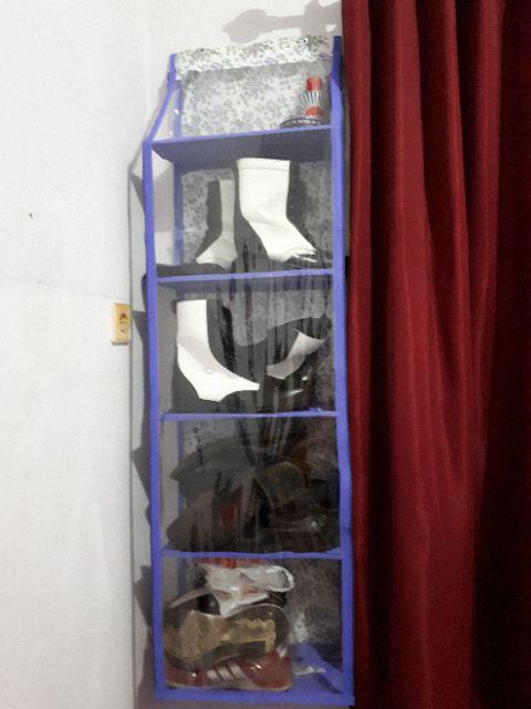 Paket Rak Gantung 3in1 Organizer Motif Bunga Full Resleting Alas Triplek