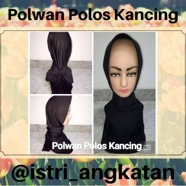 Jilbab Polwan Polos Kancing