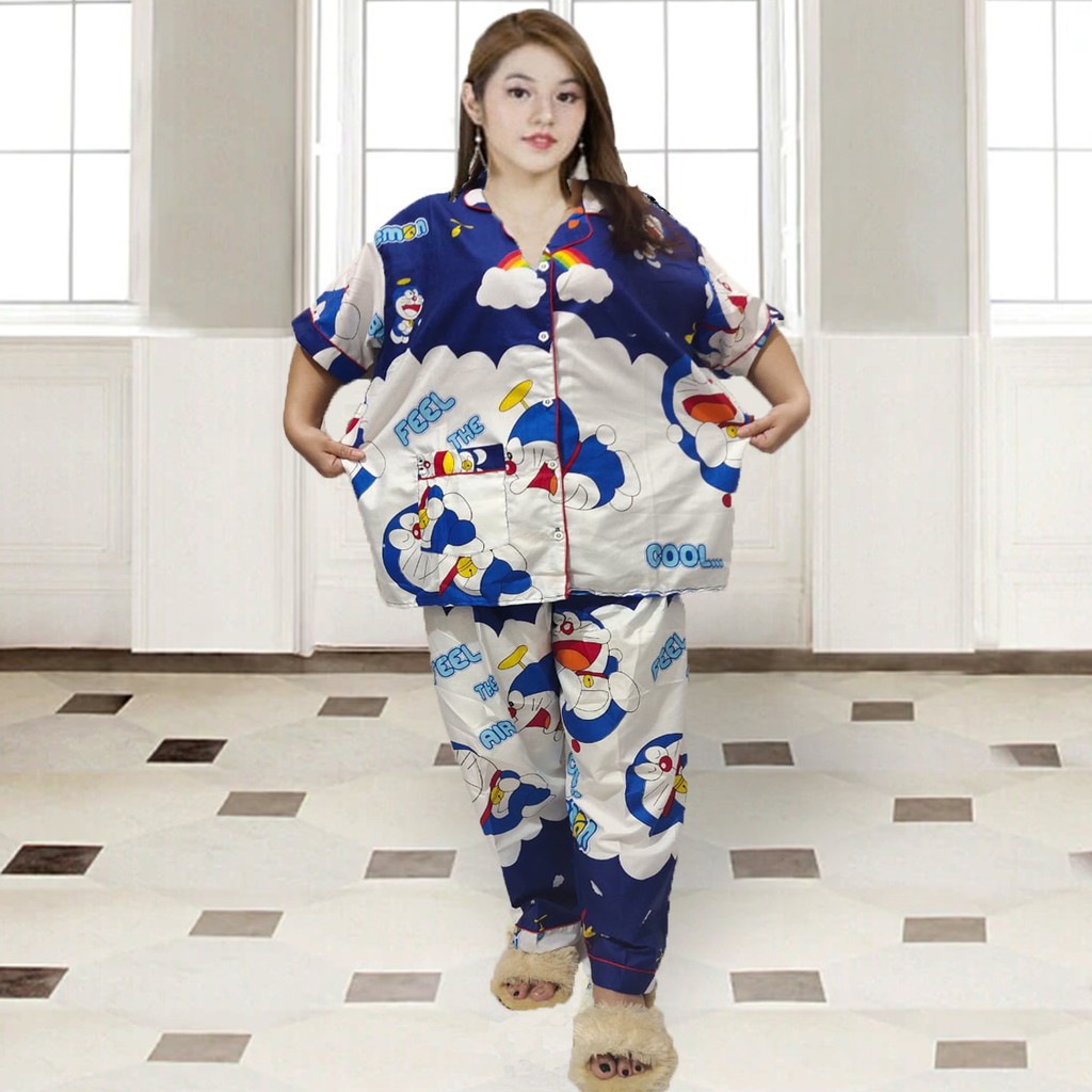 PIYAMA CP JUMBO SIZE XXL/KARAKTER/PIYAMA CPJUMBO STARMOON/BAJU TIDUR-DEMON AWAN NAVY