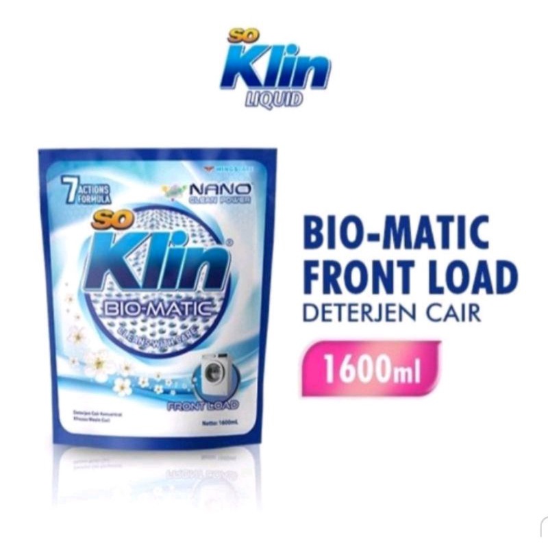 So Klin Detergent Cair Bio Matic Top Front Load 1600mL
