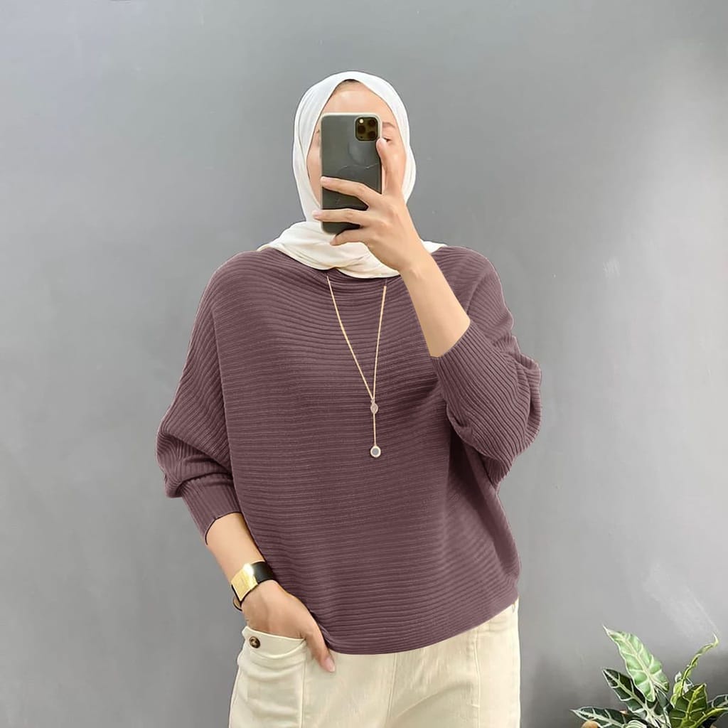 BAJU TERBARU 2021 VIRAL TIKTOK INDY BETWING BLOUSE//LASPERAL//SWEATER RAJUT WANITA BATWING KALONG - RAJUT WANITA PREMIUM BLOUSE BAJU RAJUT KNIT BETWING ATASAN WANITA MODEL KELELAWAR OTHERS RAJUT KALONG KNIT OTDD