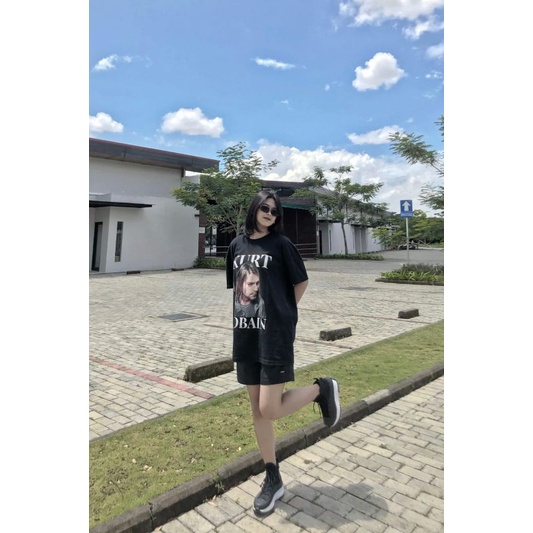 KAOS OLVRINT DEWASA BIGSIZE -KURT COBAIN- KAOS PREMIUM ORIGINAL BLACK