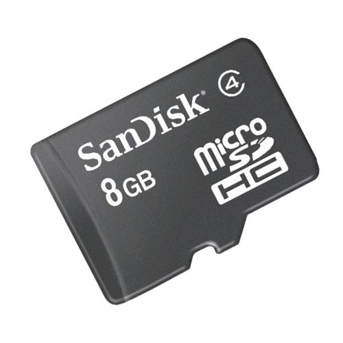 SanDisk microSDHC Memory Cards Class 4 8GB - SDSDQM-008G-BQ35 (BULK PACKAGING) - Black