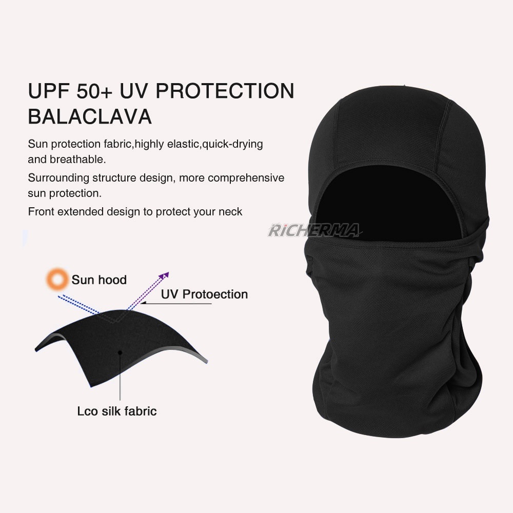 Masker Motor Full Face Multi fungsi anti UV Topeng Ninja Anti Sinar matahari Polyester Windproof