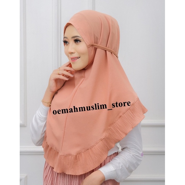 HIJAB BERGO INSTAN MARYAM REMPEL PLISKET DIAMOND PREMIUM