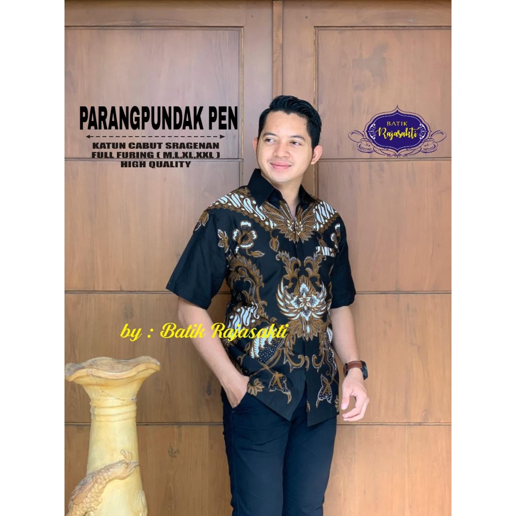 PARANG PUNDAK 2 Kemeja Batik Pria Lengan Pendek Katun Halus FULL FURING Rajasakti