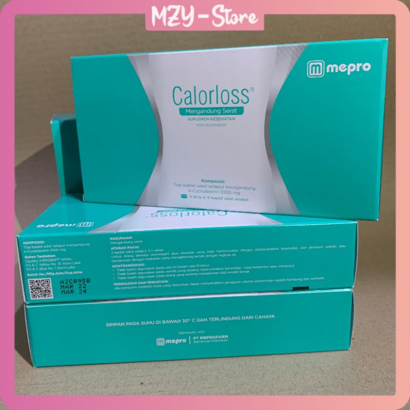 CALORLOSS Obat Pelangsing 30 Tablet Obat Diet Detoks Mengandung Serat Membantu Mengikat Lemak Original BPOM