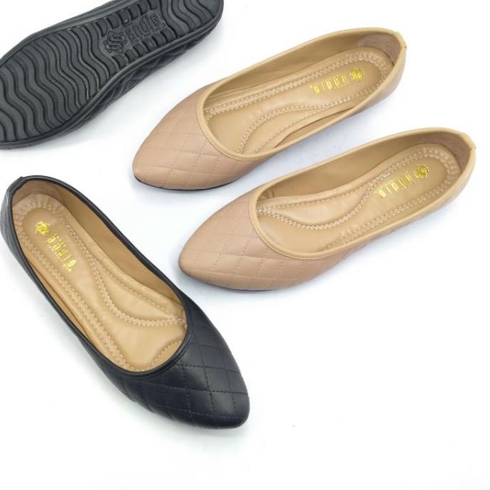 ➲ Sepatu Wanita Flatshoes Channel Polos Andis AN05 ✭