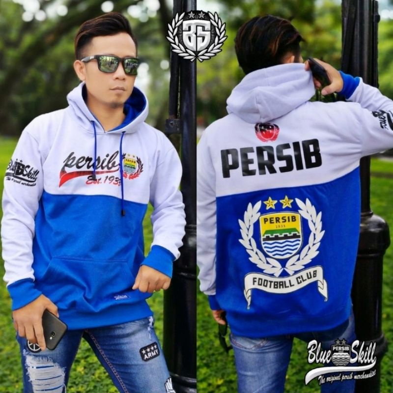 Switer hoodie persib / jaket sweater viking persib / jaket sweater hoodie kombinasi / jaket sweater persib hoodie untuk pria dan wanita / sweater originalblueskill