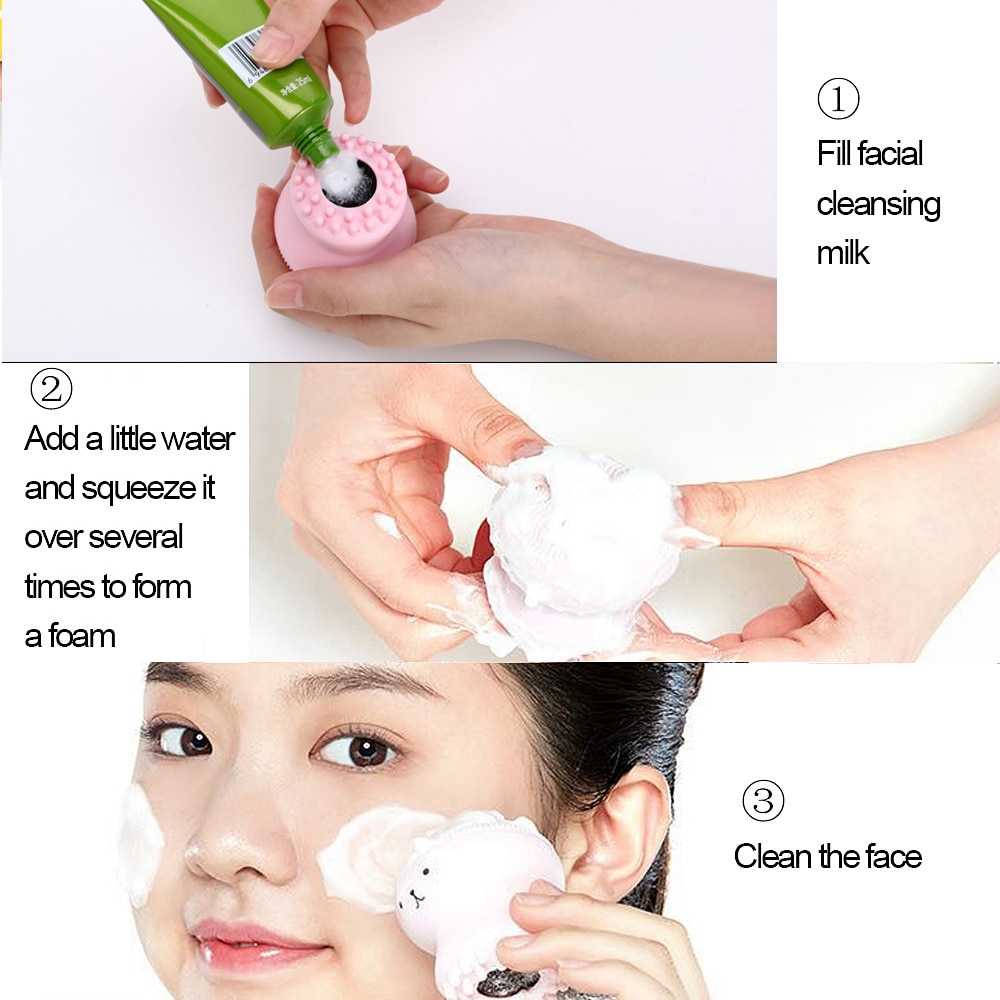 HUAMIANLI Facial Cleansing Pad Scrub Face Washing Brush Jellyfish