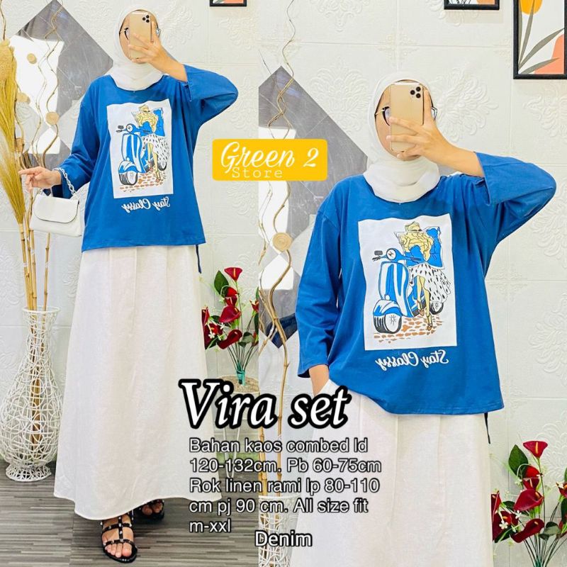 VIRA SET/SETELAN OVERSIZE WANITA KAOS PRINT