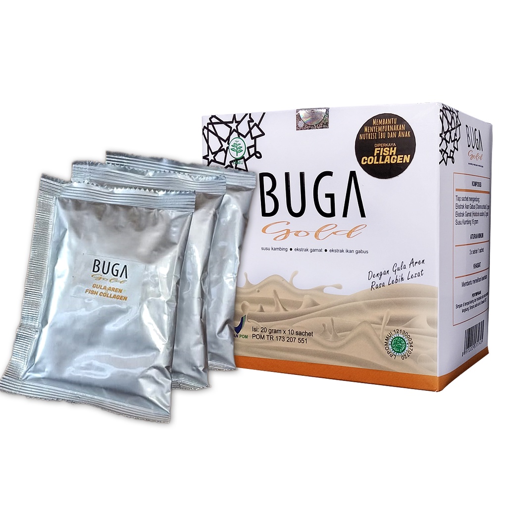 

BUGA GOLD Susu Kambing Etawa Gula Aren dengan Ekstrak Gamat dan Ikan Gabus + Collagen