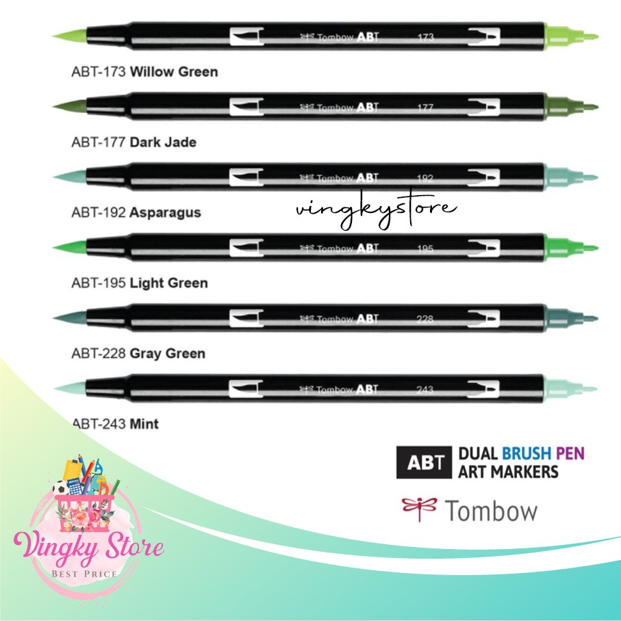 

TOMBOW ABT DUAL BRUSH PENS Water-based Marking Pens ( GREEN )