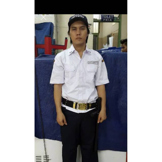 Baju Seragam Stelan PDH Satpam Security Putih