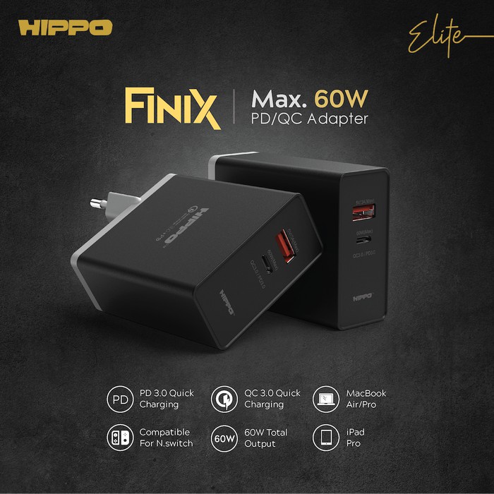 Hippo Elite Finix PD/QC Adapter 60w