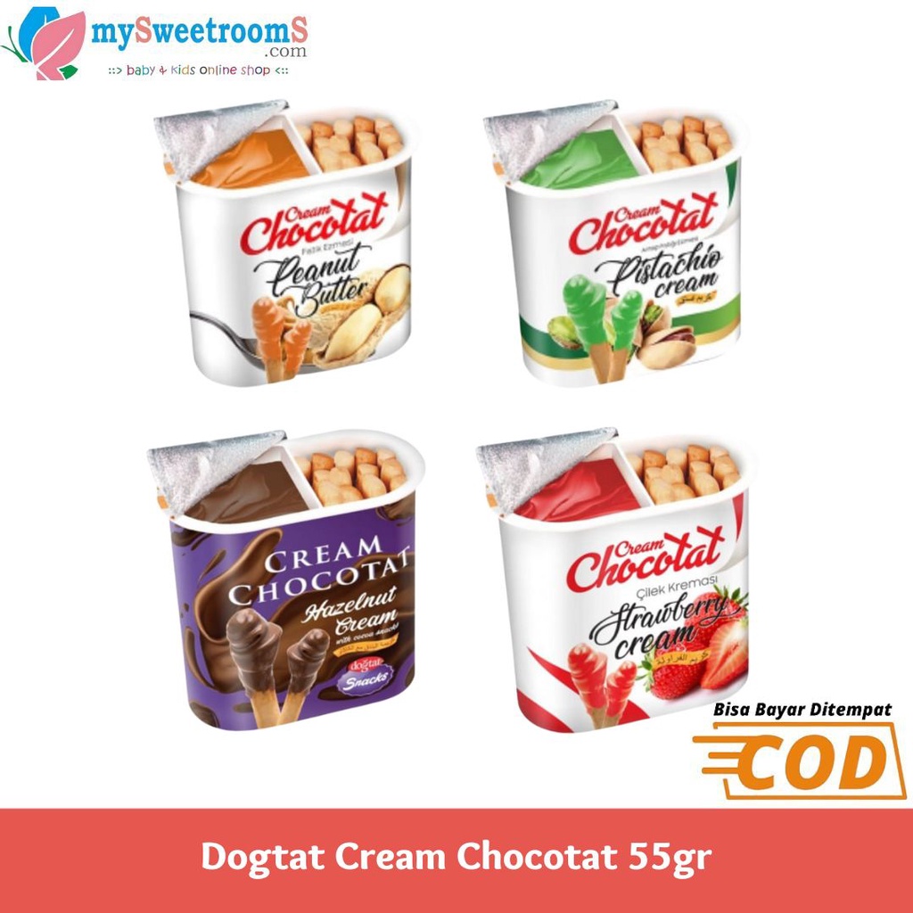 

Dogtat Cream Chocotat Biskuit Colek / Biskuit Stick / Cemilan / Snack Anak / Nyam Nyam Turkey BPOM