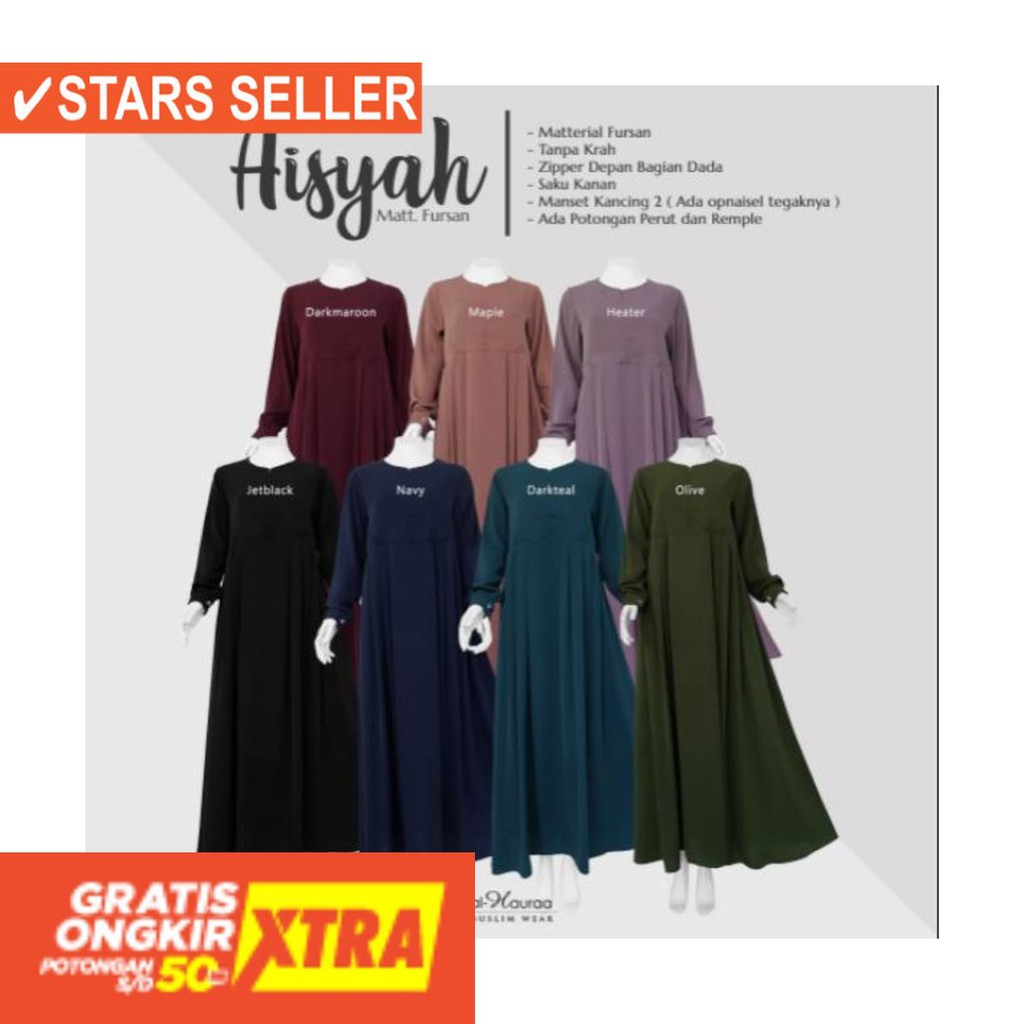 BUSANA MUSLIM PEREMPUAN FASHIONABLE CEWEK CANTIK / GAMIS AISYAH FURSAN GAMIS ALHAURAA GAMIS UMROH