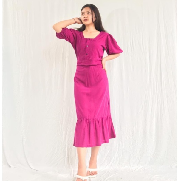 MARIPOSA DRESS // KOREAN DRESS BAHAN RAYON TWILL PREMIUM