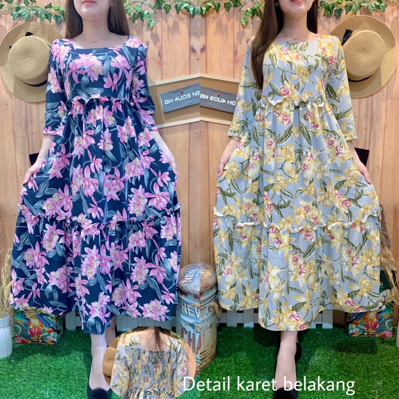 LONG DRESS TULIP SHAQILLA RUFFLE 3011-8