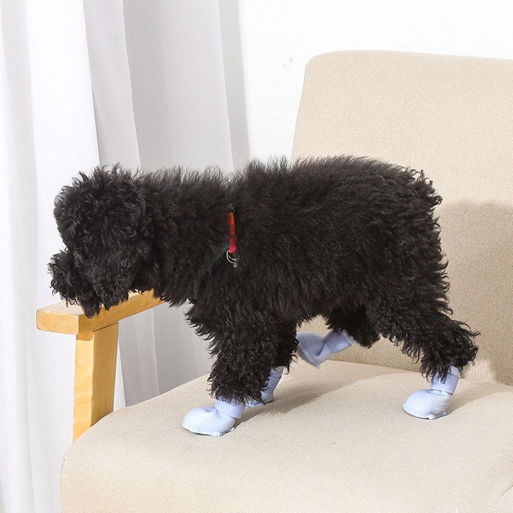 Nickolas1 Sepatu Hujan Anjing Tahan Air Fashion Untuk Anjing Kecil, Kucing Luar Ruangan Anti-slip Lembut TEP Penutup Kaki Hewan Peliharaan