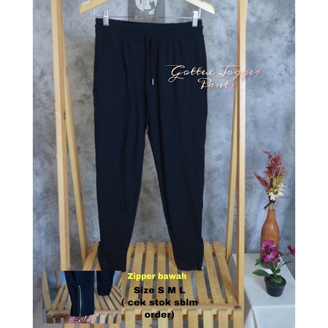 Gottex Jogger Pants Black Zipper
