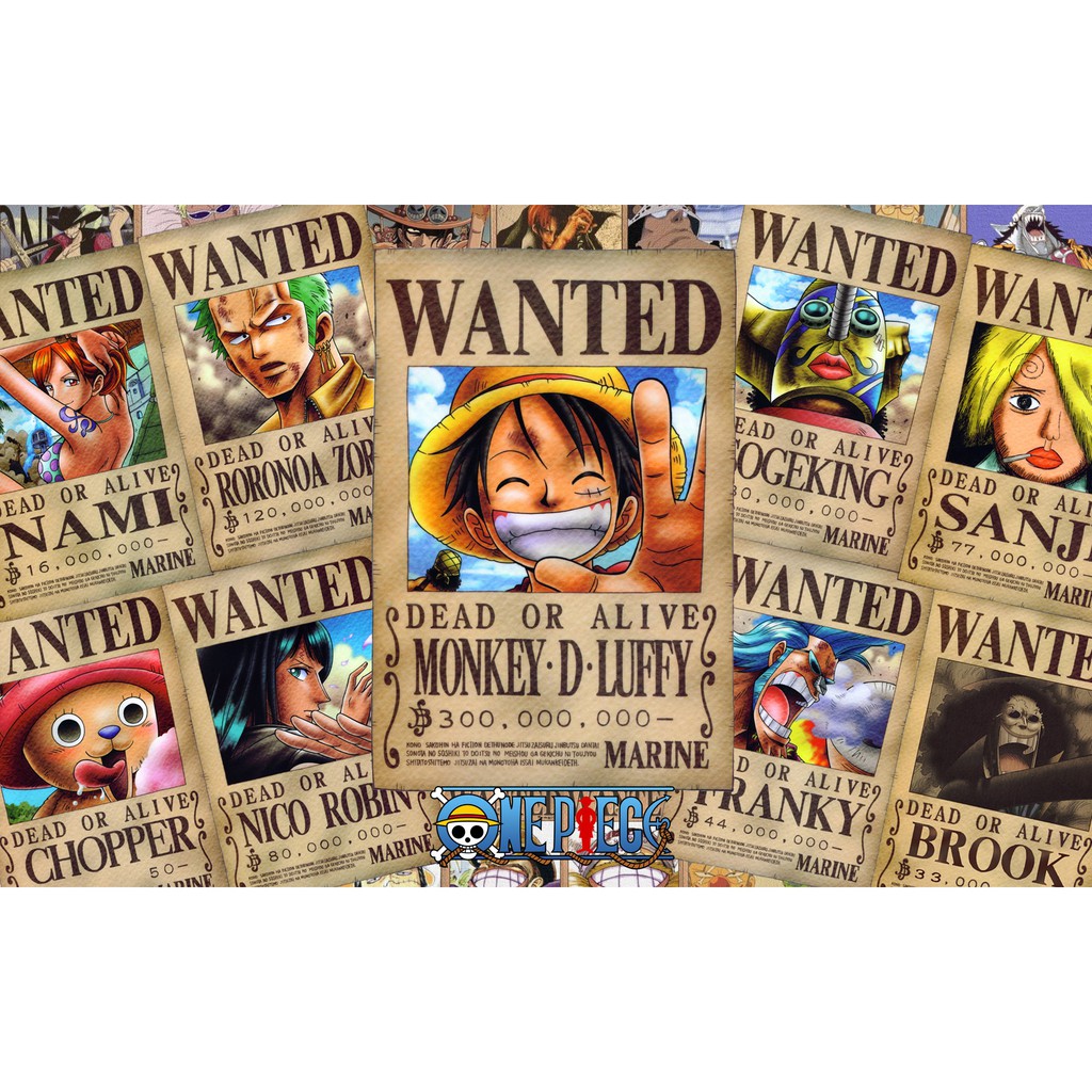 Poster Bounty One Piece Mugiwara Crew before time skip