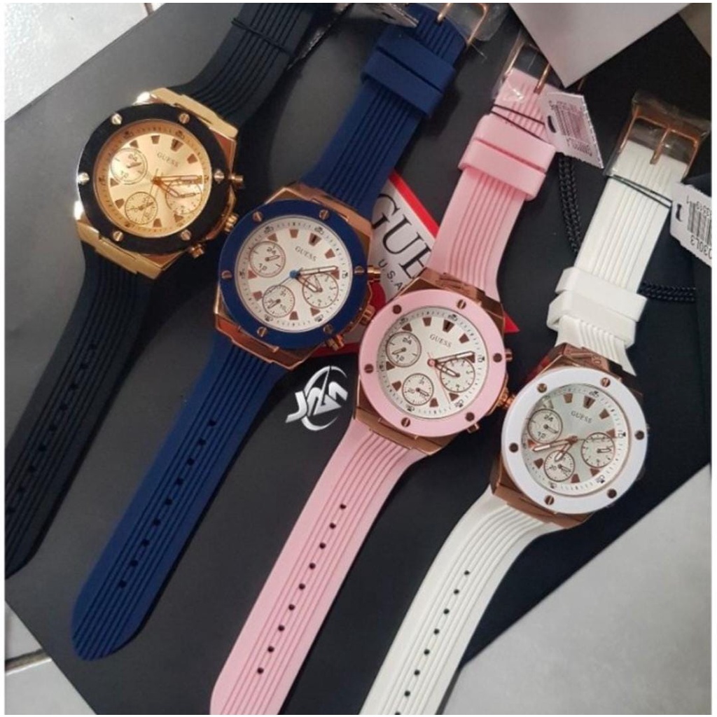 Jam Tangan Guess Lady Real Type GW0030L2 GW0030L3 GW0030L4 GW0030L5 Rubber Strap Garansi 1th