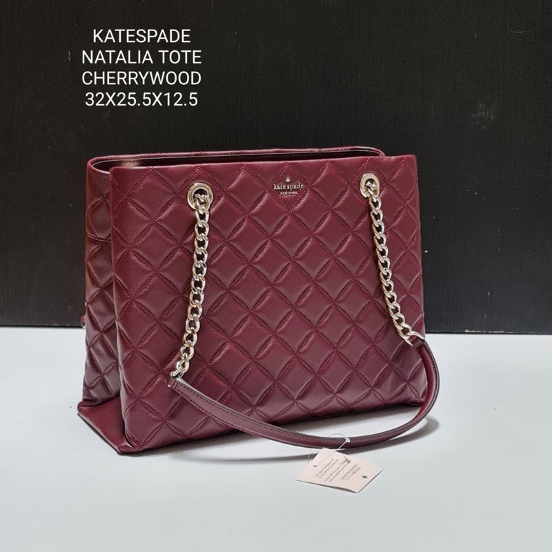 tas kate spade natalia tote cherrywood