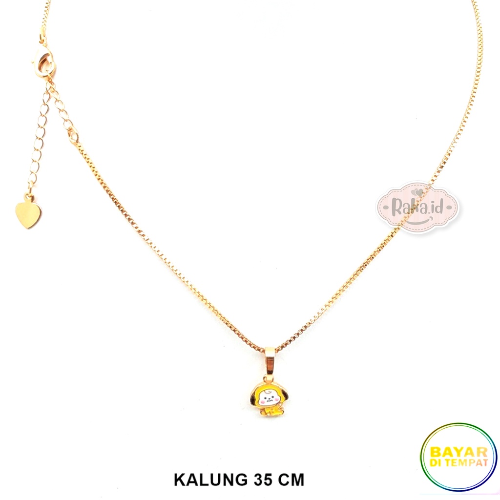 Kalung Anak Rantai Italy Motif BT21 Chimmy Perhiasan Cantik Anak Lapis Emas 18k 819