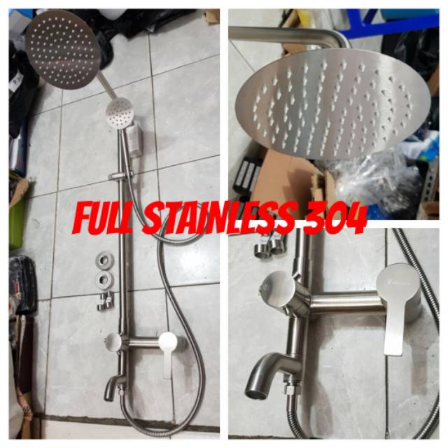 Shower tiang coulomn carlo fiotini 6321 stainless SUS304 + kran panas dingin anti karat PROMO