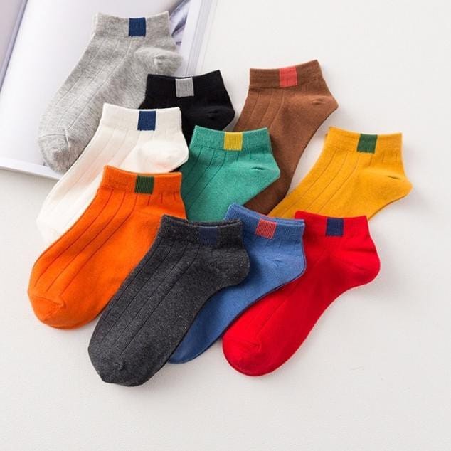✌️ Veshop ✌️ A052 Kaos kaki Motif Petak Kaoskaki Pendek Semata Kaki Unisex Pria Wanita Import-1