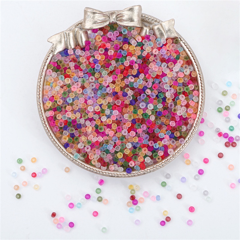 660pcs Manik-Manik Kaca Frosted Bening Ukuran 2mm Untuk Membuat Perhiasan Kalung / Gelang Handmade