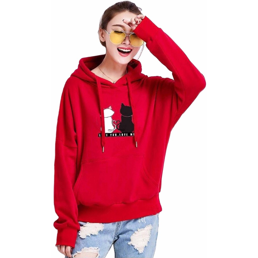 FenishaStore Sweater Hoodie Wanita Kekinian Love You Love Me Bisa Bayar Ditempat-COD