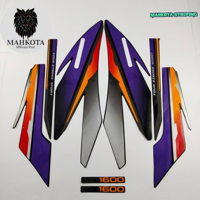 Striping Stiker Polet Sepeda Motor List honda gl pro glpro 1997 1998 hitam lis oren list body standa