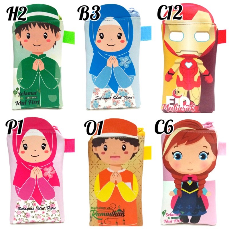 Dompet Lebaran Amplop Fitrah THR Anak Idul Fitri Eid Mubarak Panjang Snow White Rapunzel Muslimah 3D