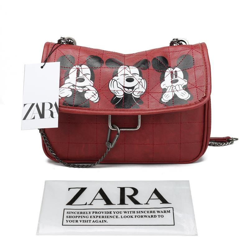 Tas Selempang ZAR4 motif mickey mouse disney soft rocker crossbody store branded #110