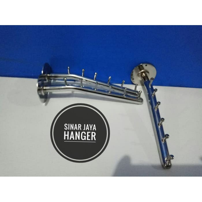 Hanger Suling Tembok 9 titik Gantungan baju DIsplay toko