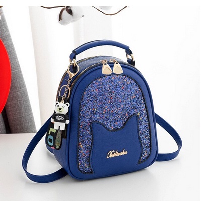 Tas multifungsi Wanita Mewah Baru Tas Wanita Tas Desainer Busana Gadis Tas Bahu Kasual All-Match Berpayet Kucing Siswa