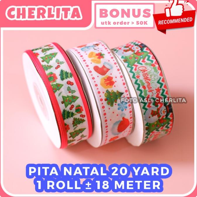 

Sale!!! Pita Natal Christmas Ribbon Packaging Kue Kado Hampers Snowman Santa - Paling Diminati